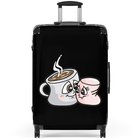 HOT CHOCOLATE AND MARSHMALLOW Love funny comic Suitcases