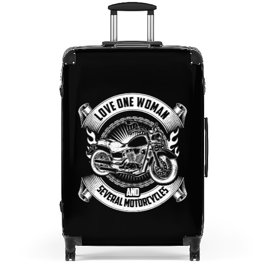 Love One Woman & Several Motorcycles Biker Gift Suitcases