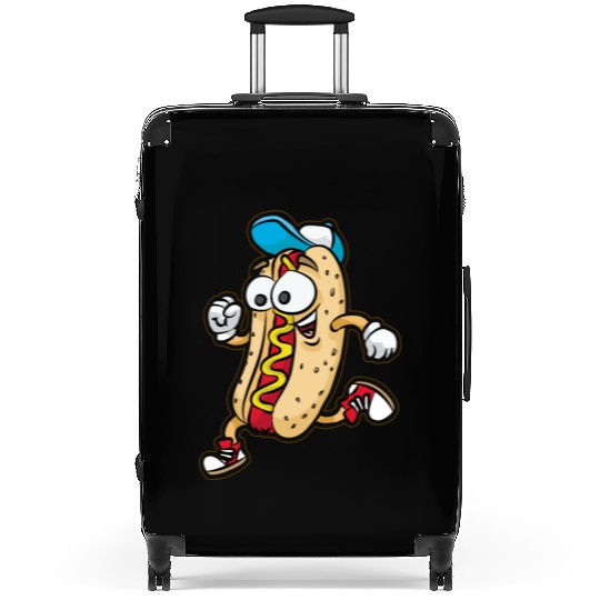 Happy RUNNING HOTDOG BUN Fast Food Marathon Suitcases