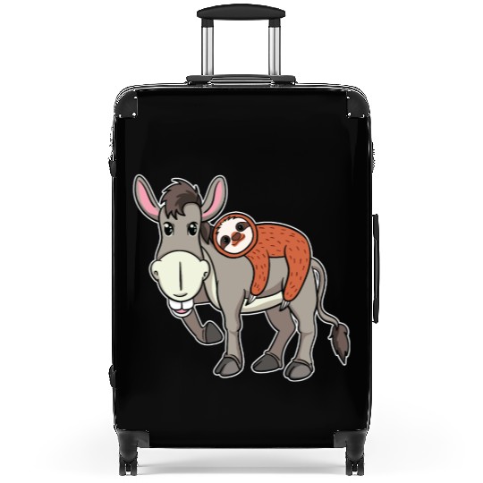 donkey riding sloth farm animal farmer gift Suitcases
