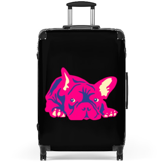 french bulldog Suitcases