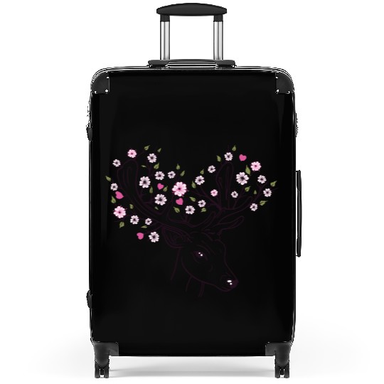Deer Antler Blossoms Flowers Floral Spring Suitcases