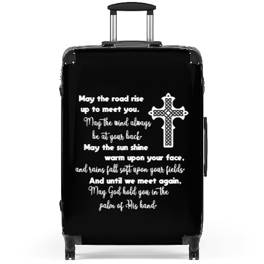 Irish Blessing with Celtic Knot Cross Suitcases