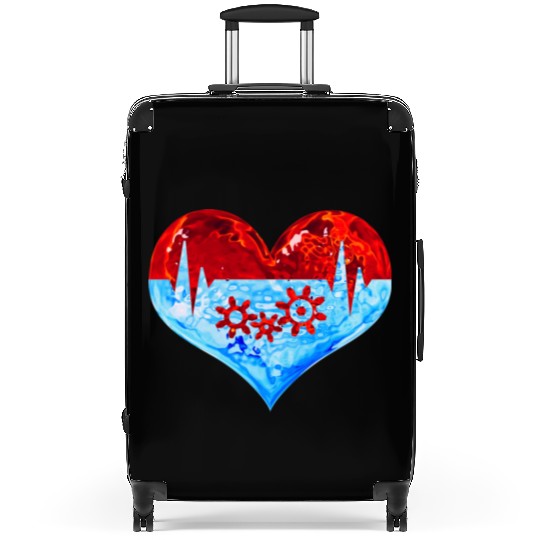 Love Winter Heart Let it Snow Ski Snowboard Climb Suitcases