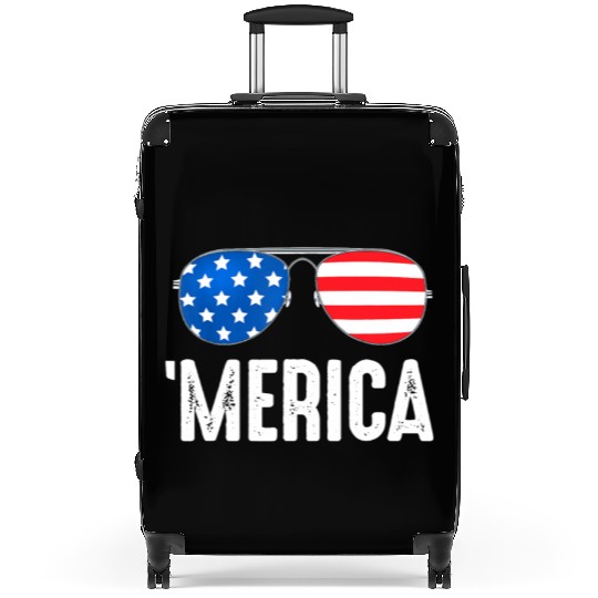 4th of July Merica Suitcases USA American Pride