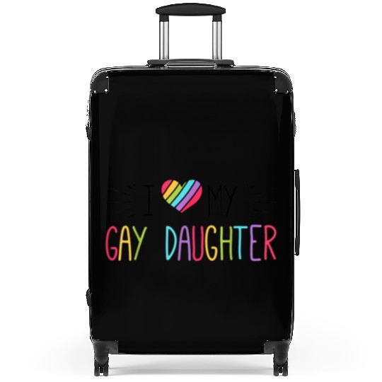 I Love My Gay Daughter Suitcases LGBT Gift Gay