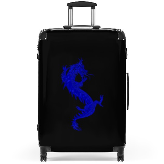 Blue China Dragon Graphic Suitcases