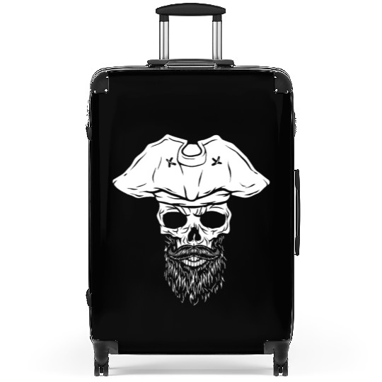 Pirate - skull with pirate hat Suitcases