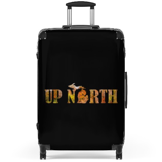 Up North Michigan Fall Leaves Silhouette Design Suitcases