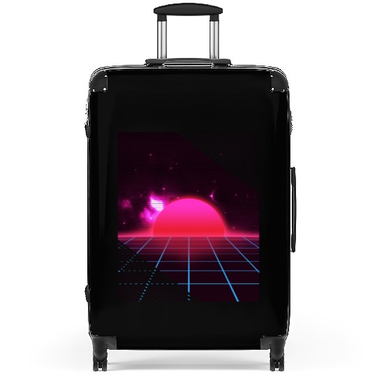 Sundown sunrise Scenery in a Retro 80s 90s Grid Suitcases