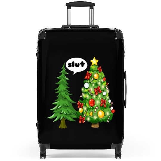 Funny Christmas Tree Slut Suitcases