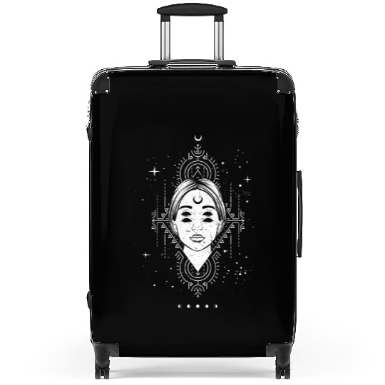 Occult Moon Baphomet Tarot Card Satanic Devil Suitcases