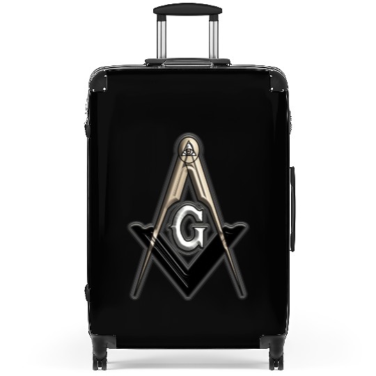 Freemason Compass Metal White Sharp Suitcases