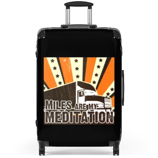 Truck Driver Load Miles Happy Trucker Road Runner Suitcases