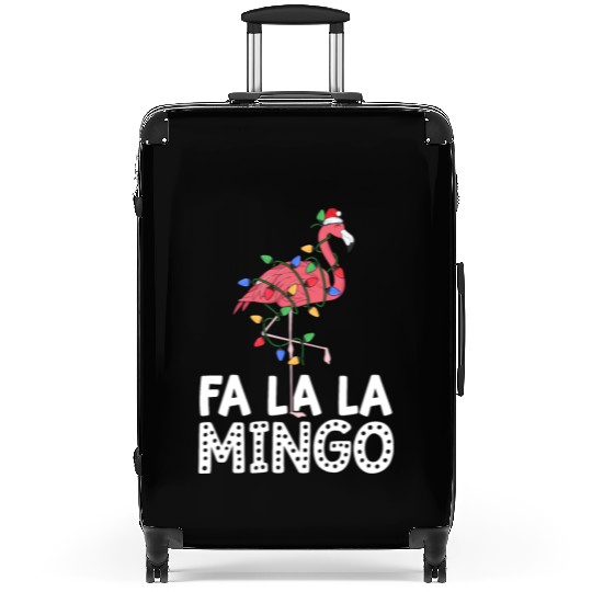 Fa La La Mingo Flamingo Christmas Tree Lights Suitcases
