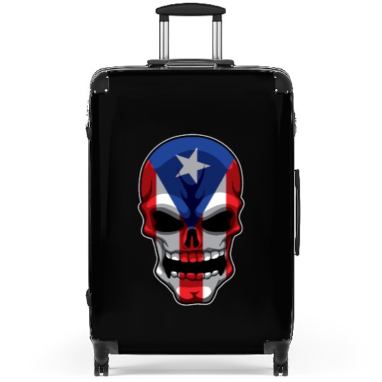 Puerto Rican Skull - Puerto Rico Pride Flag Suitcases