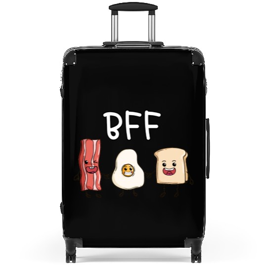 Fried egg bacon and toast best friends forever Suitcases