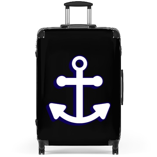 Nautical boat anchor in navy blue and white 3D Suitcases