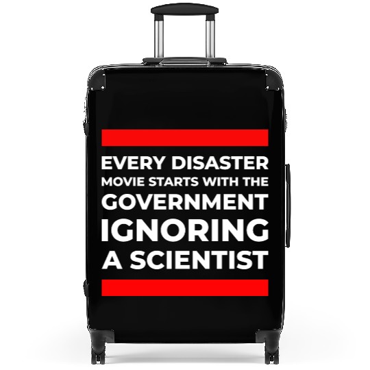 Disaster movie government ignoring scientist black Suitcases