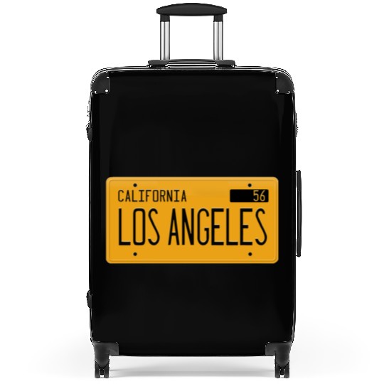 Los Angeles California 1956 yellow license plate Suitcases