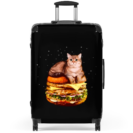 Hamburger Space Cat Funny Kitty Gift Suitcases