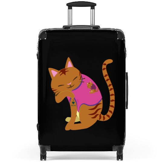 cat i love you mom tattoo Suitcases