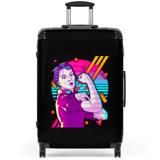 Rosie The Riveter Vaporwave Suitcases
