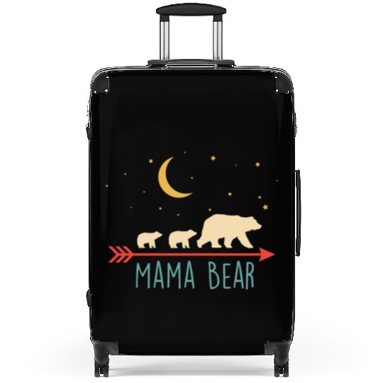 Mama Bear with 2 Cubs Retro Mother's Day Suitcases