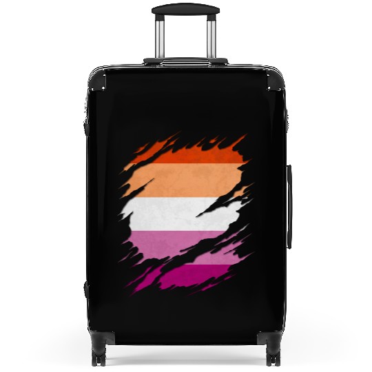 Lesbian Pride Flag Ripped Reveal Suitcases