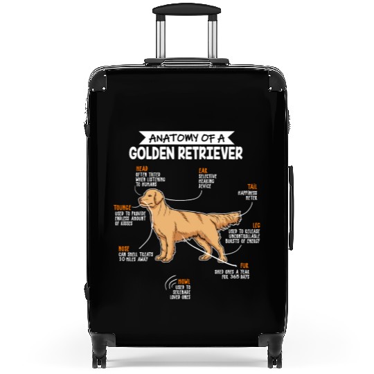 Anatomy Of A Golden Retriever Funny Dog Owner Gift Suitcases