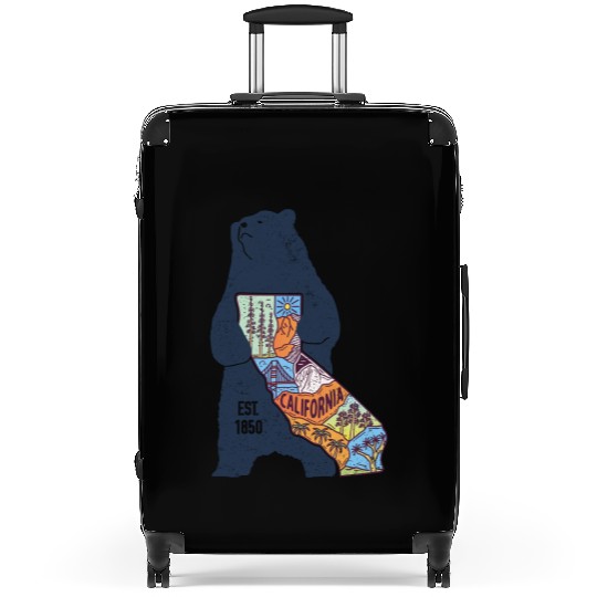 Vintage California Bear EST 1850 Suitcases