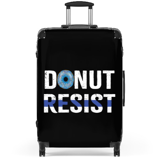 Police Officer Donut Resist Thin Blue Line Cop Suitcases
