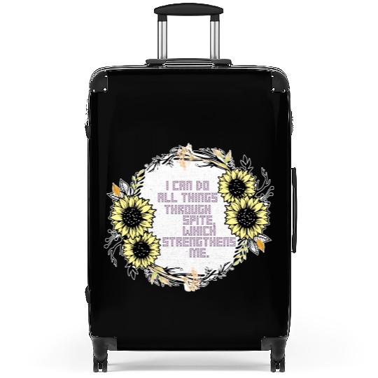 Sunflower Cross Stitch I Can Do All Things Through Suitcases