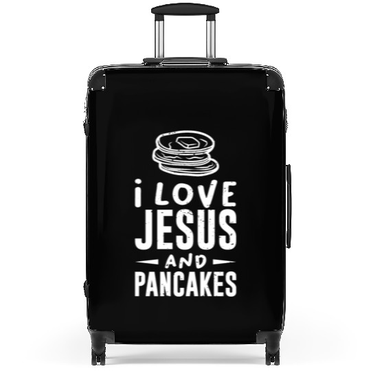 Christian Faith I love Jesus and Pancakes Gift Suitcases
