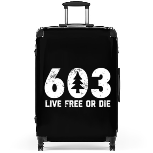 Live Free or Die 603 tree New Hampshire Suitcases