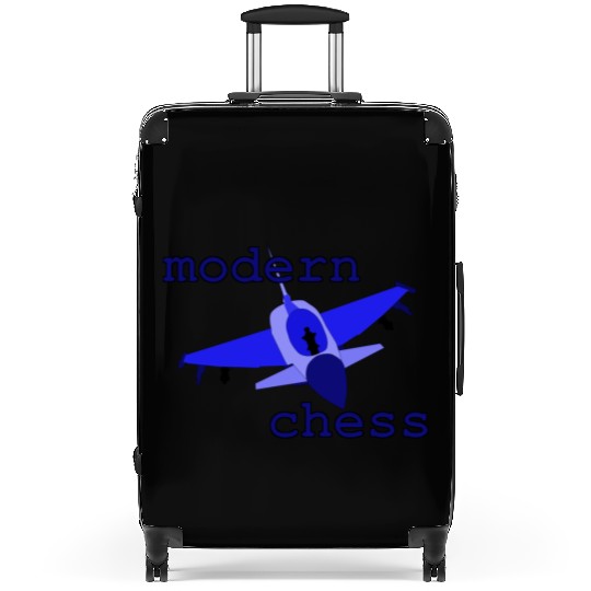 modern chess in royal blue Suitcases