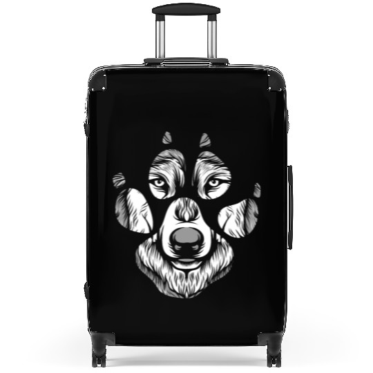 Artistic Wolf Graphic Design Wolf Paw Print Art Suitcases