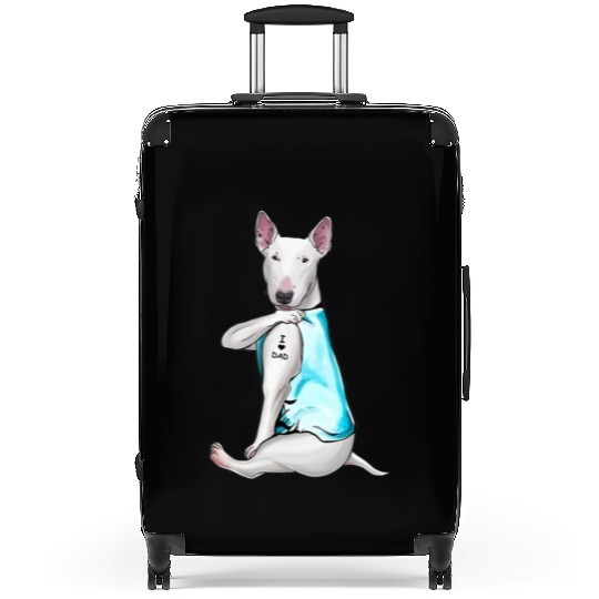 Bull Terrier Tattoos I Love Dad Sitting Gift Fathe Suitcases