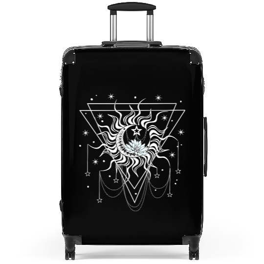 sun moon star Suitcases