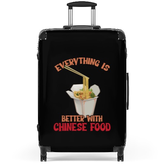 Chinese Food Expert Asian eating Noodles Foodie Suitcases