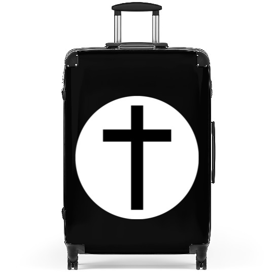 Cross Inside a White Circle Suitcases