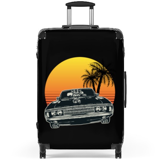 Muscle Car Sunset Suitcases