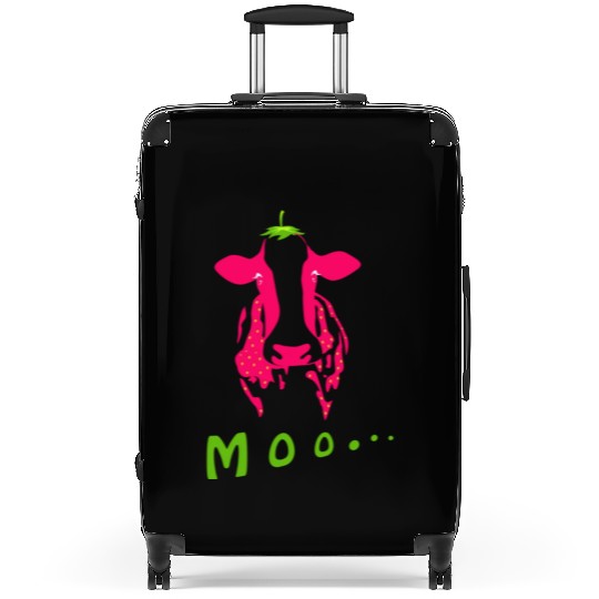 Strawberry cow, Strawberry cow pink, pink cow Suitcases