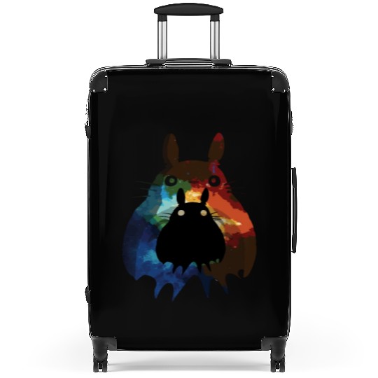 Totoro Watercolor Silhouette Fantasy Fictional Suitcases