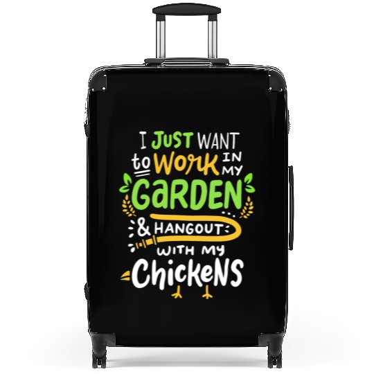 Garden Chicken Gardener Farmer Gardening Farming Suitcases