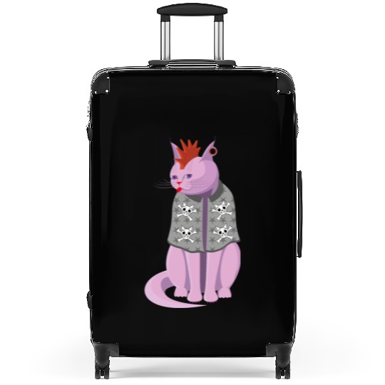 Punk Rock Cat Suitcases
