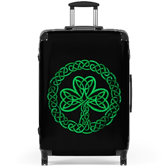Irish Celtic Knot Shamrock Distressed Clover Suitcases