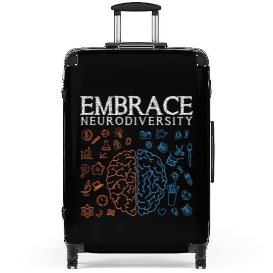 Embrace ADHD Autism ASD Neurodiversity Suitcases