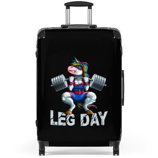 Leg Day Squat Unicorn Weight Lifter Barbell Gym Tr Suitcases