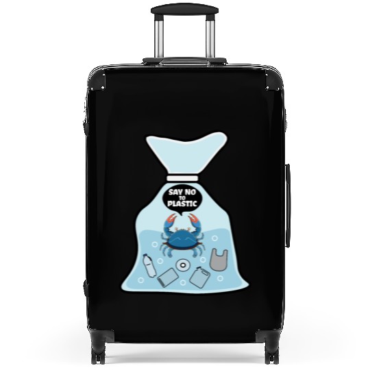 Say No To Plastic Crab Vinyl Best Friend Gift Suitcases